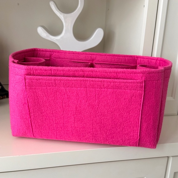 OWL BAG ORGANIZER Purse Bag Felt Organizer Insert Pink Large Size - Picture 8 of 10